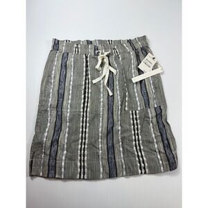 Caslon Skirt - Navy Ivory Bubble Stripe - Drawstring‎ Waist - Size S NWT